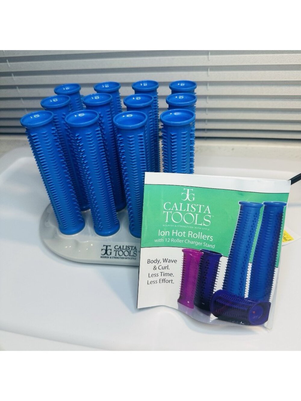 CALISTA TOOLS ION HOT ROLLERS Long Length Style Set w/ 12 Rollers, 12 Clips New